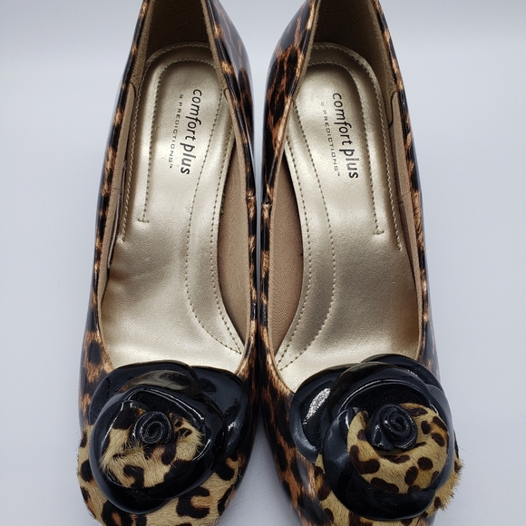 Leopard Pleather Pin Up High Heels - Picture 1 of 4
